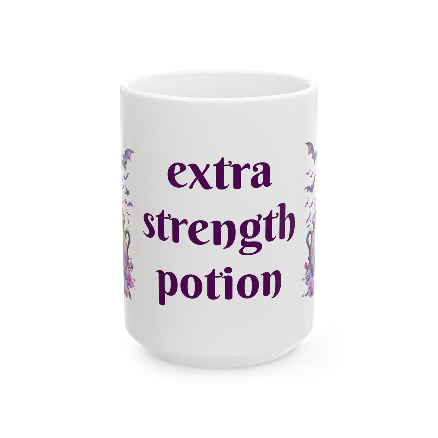 Ceramic Mug - Extra Strength Potion Witchy Cauldron Design - 11oz, 15oz
