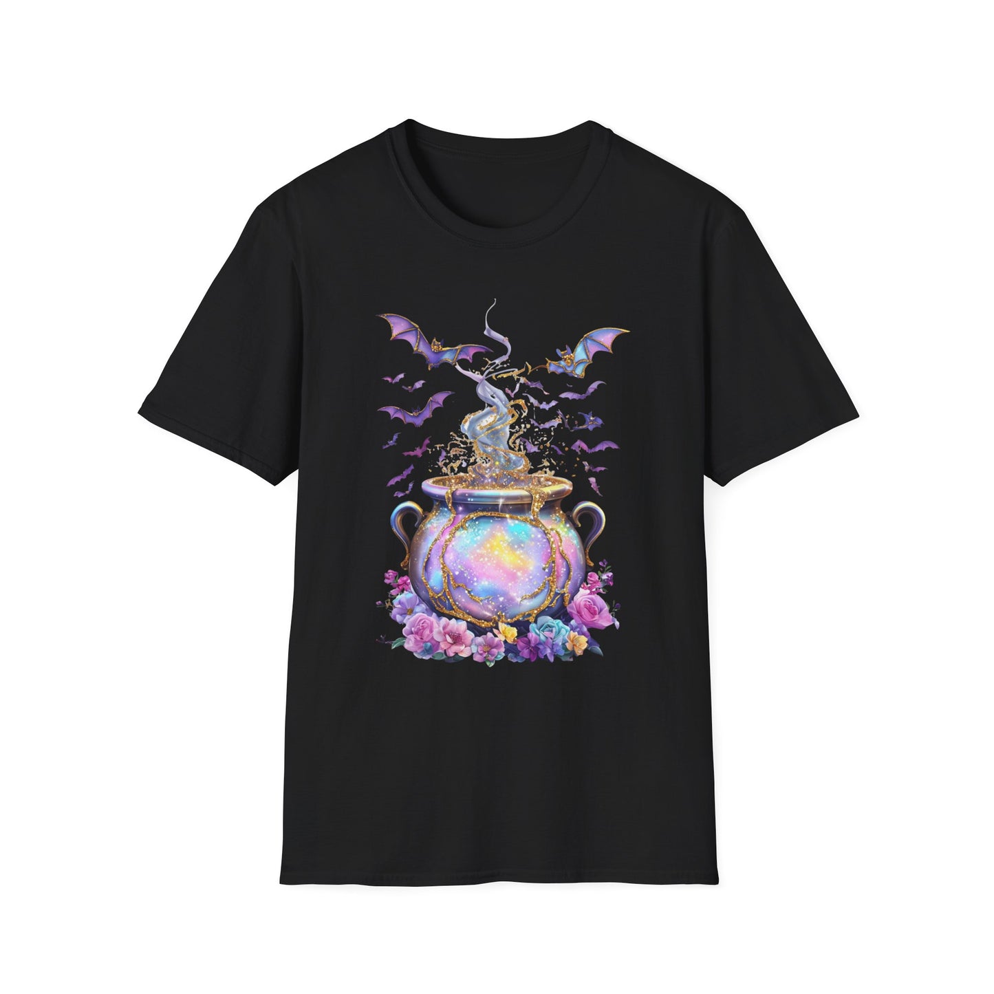 Halloween Cauldron T-Shirt - Unisex Softstyle Tee for Fall, Witchy Vibes, Spooky Season, Trick or Treat, Gift for Friends