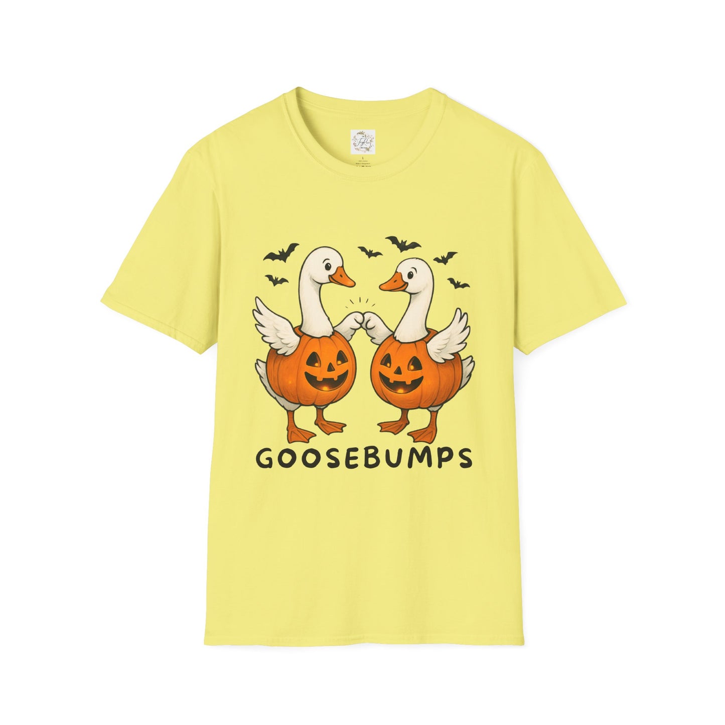 Goose Bumps Unisex T-Shirt - Two Geese Pumpkins Halloween Design