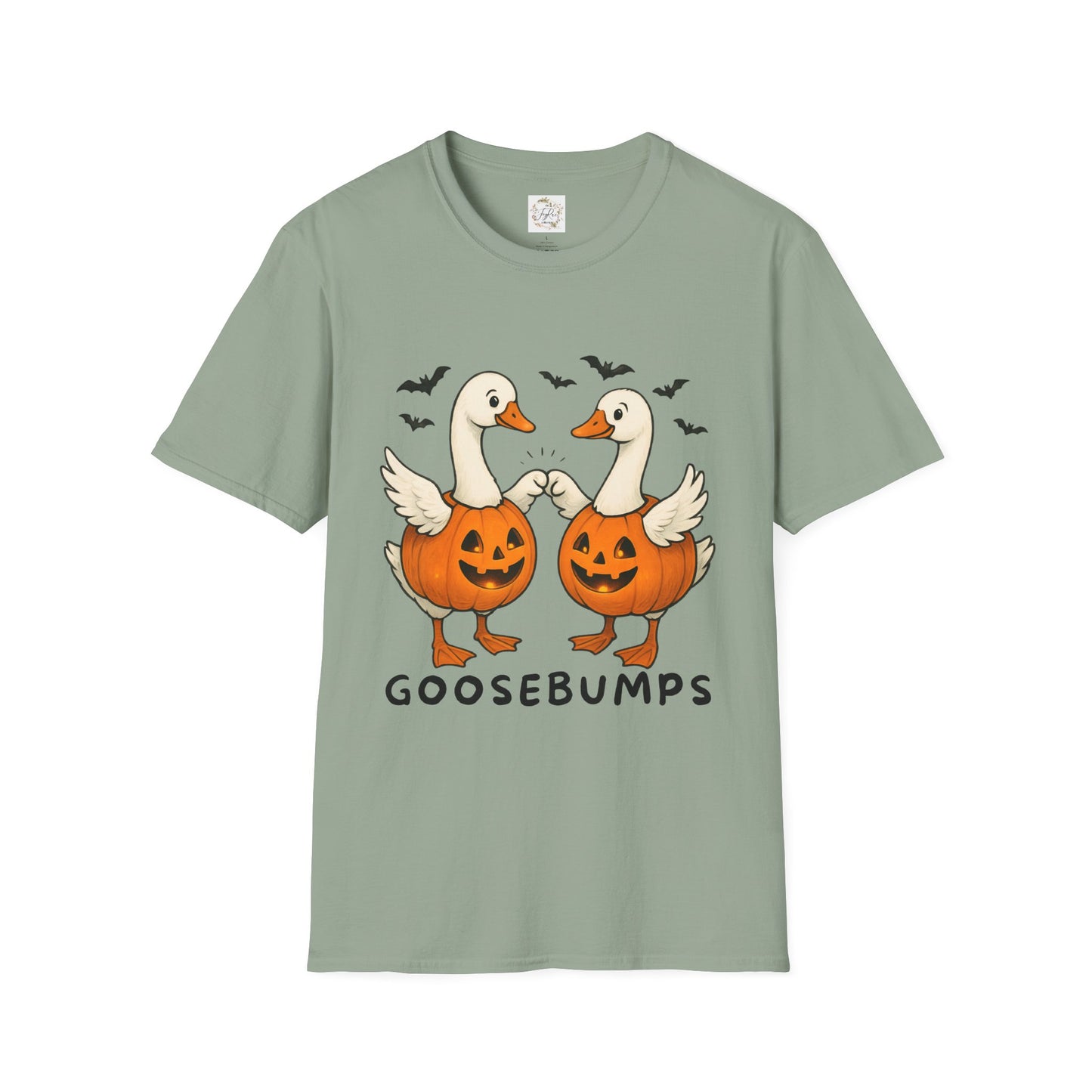 Goose Bumps Unisex T-Shirt - Two Geese Pumpkins Halloween Design