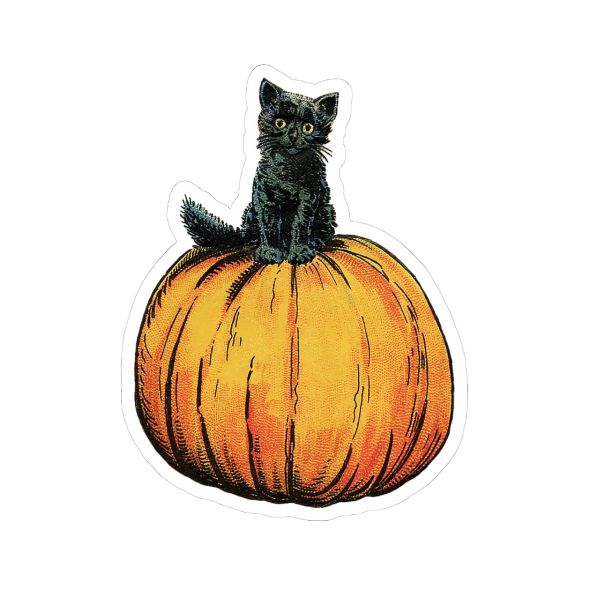 Halloween Black Kitten Sticker