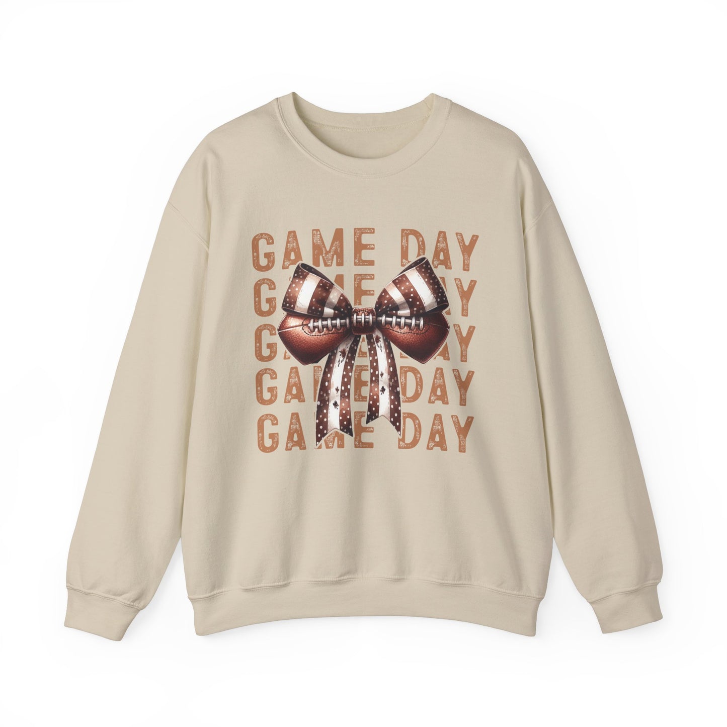 Game Day Bows Football Sweatshirt, Sporty Fan Apparel, Team Spirit Jumper, Athletic Fanwear, Unisex Crewneck, Game Day Outfit