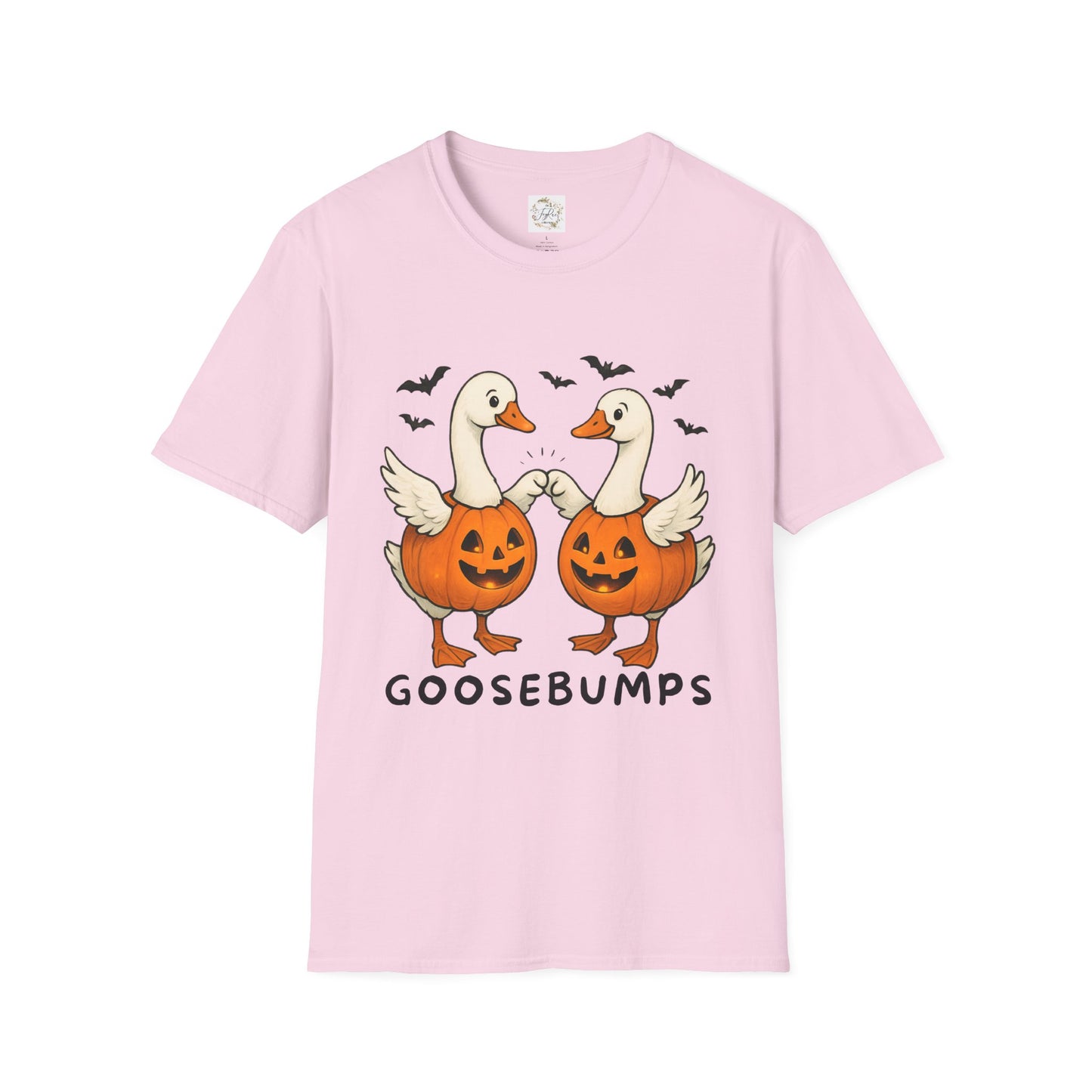 Goose Bumps Unisex T-Shirt - Two Geese Pumpkins Halloween Design