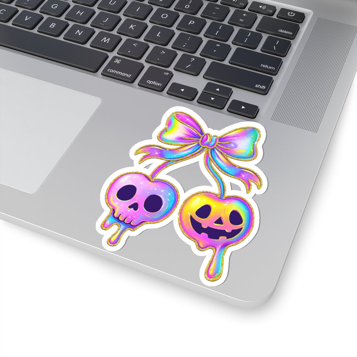 Stickers - Skull and Jack-O-Lantern Cherries Halloween Design