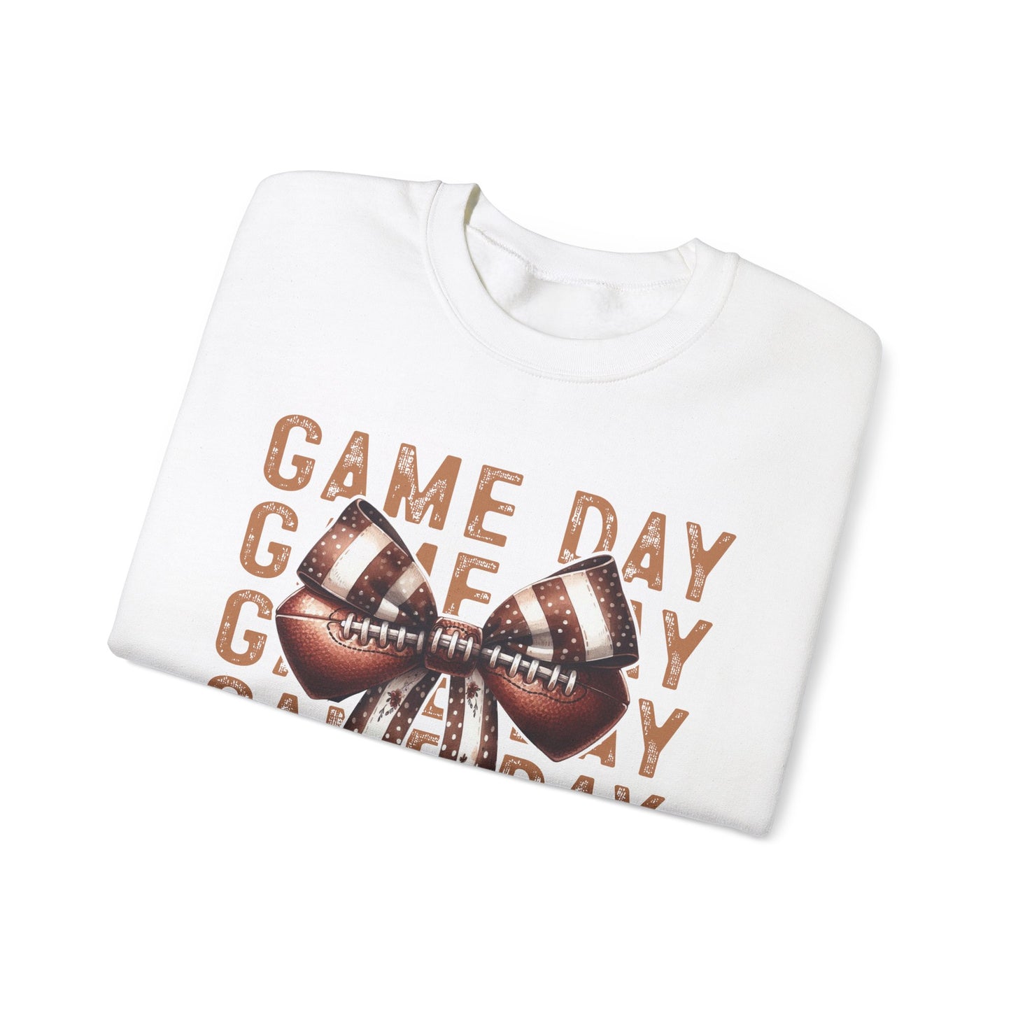 Game Day Bows Football Sweatshirt, Sporty Fan Apparel, Team Spirit Jumper, Athletic Fanwear, Unisex Crewneck, Game Day Outfit