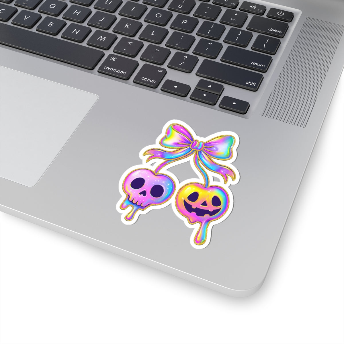 Stickers - Skull and Jack-O-Lantern Cherries Halloween Design