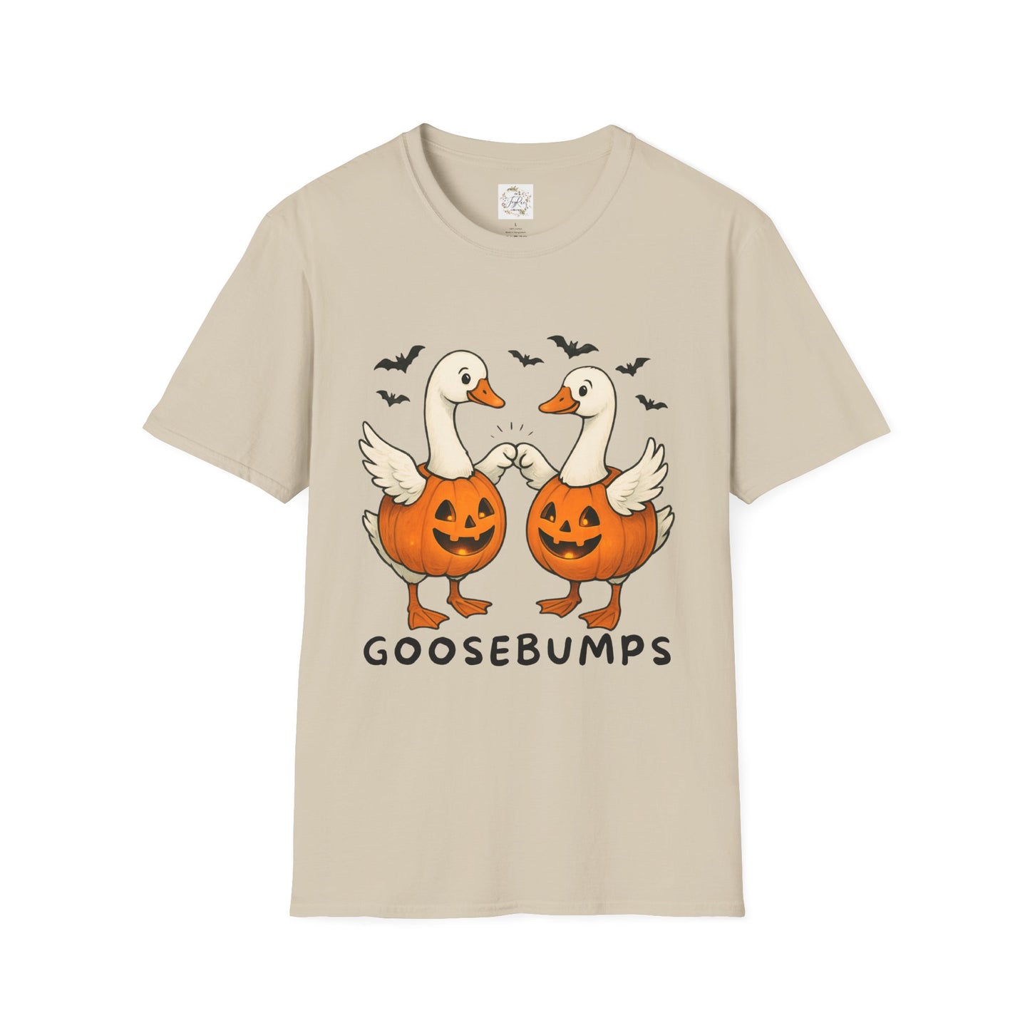 Goose Bumps Unisex T-Shirt - Two Geese Pumpkins Halloween Design
