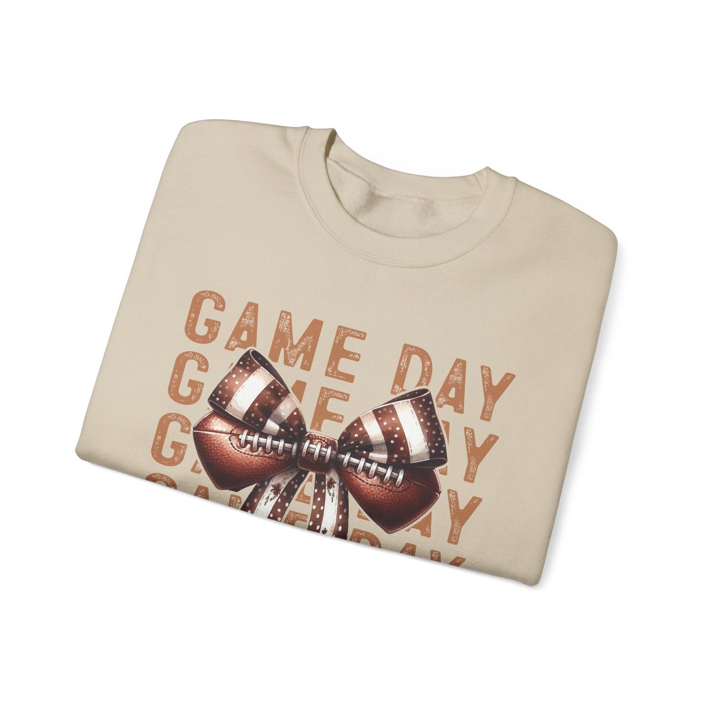 Game Day Bows Football Sweatshirt, Sporty Fan Apparel, Team Spirit Jumper, Athletic Fanwear, Unisex Crewneck, Game Day Outfit