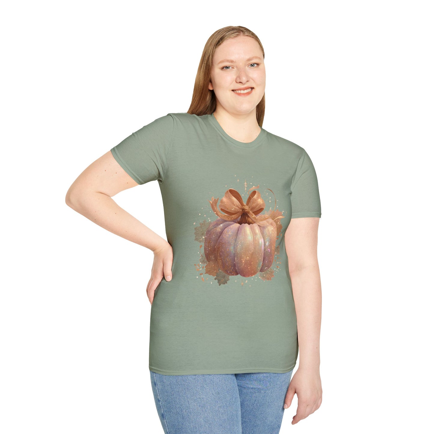 Pastel Pumpkin T-Shirt, Fall Autumn Unisex Softstyle