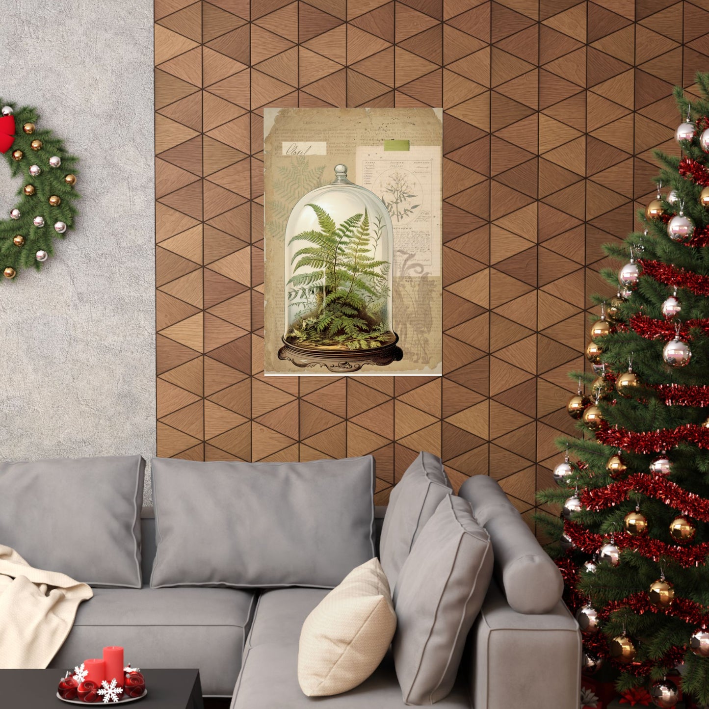 Vertical Fern Collage Poster