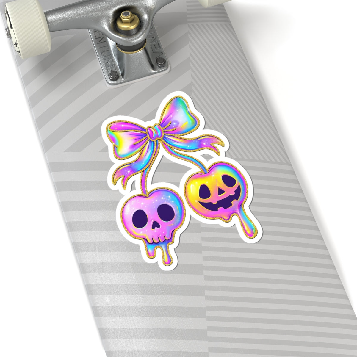 Stickers - Skull and Jack-O-Lantern Cherries Halloween Design