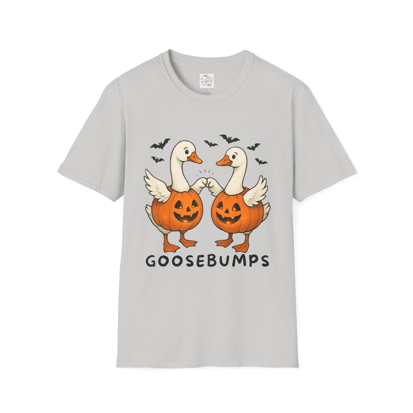 Goose Bumps Unisex T-Shirt - Two Geese Pumpkins Halloween Design