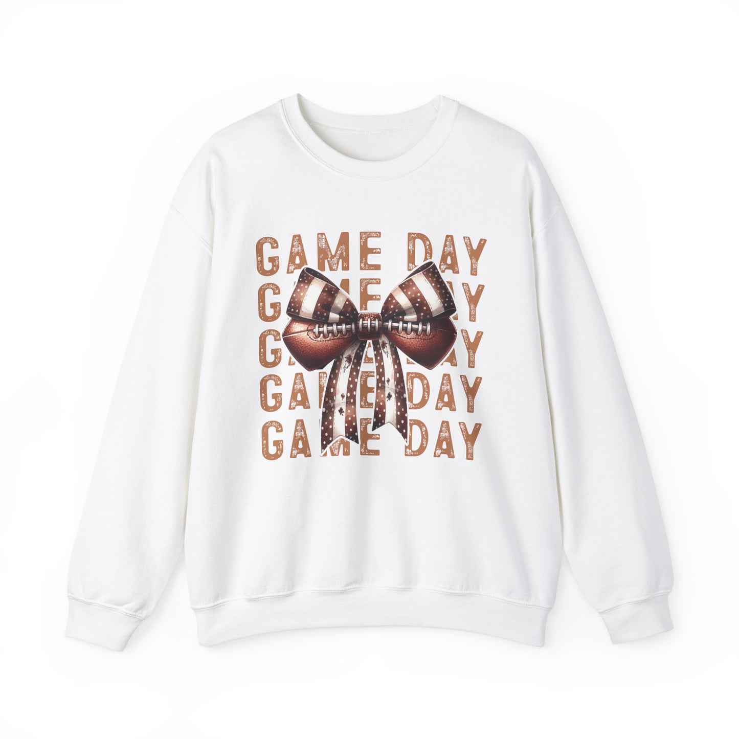 Game Day Bows Football Sweatshirt, Sporty Fan Apparel, Team Spirit Jumper, Athletic Fanwear, Unisex Crewneck, Game Day Outfit