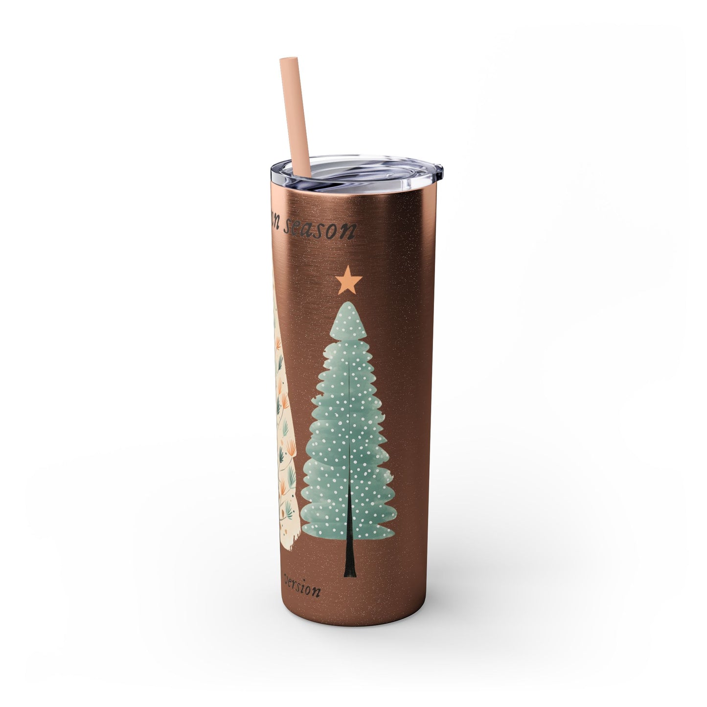 Tis the season PERSONALIZED Skinny Tumbler with Straw, 20oz