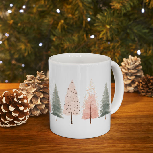 Hygge Pink and Green Ceramic Mug