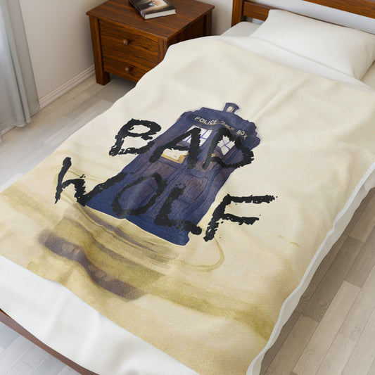 Cozy Bad Wolf Velveteen Plush Blanket for Whovians