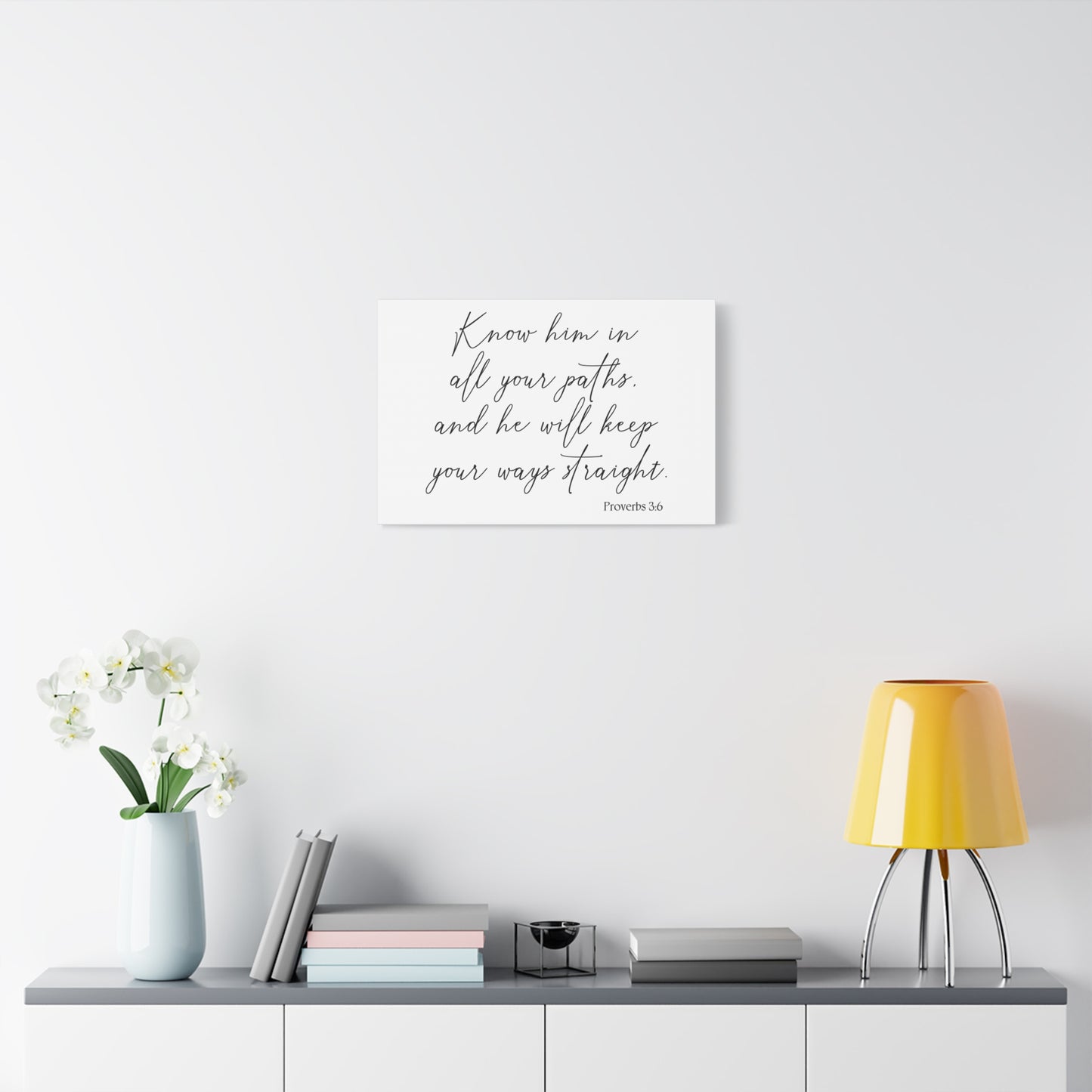 Art Print, Proverbs 3:6 Motivational Matte Canvas, Christian Scripture Wall Decor, Religious Gift, Inspirational Quote, Bible Verse Print,