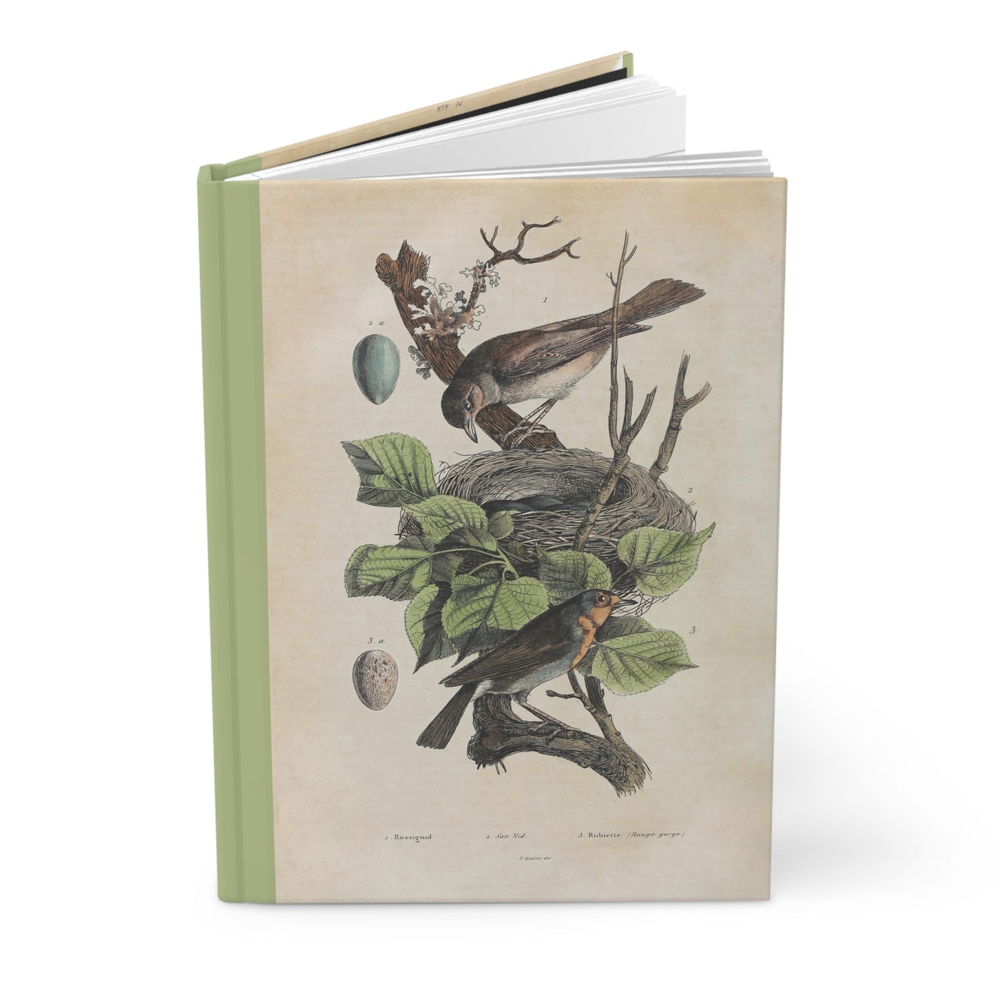 Birds and their nest Hardcover Journal Matte