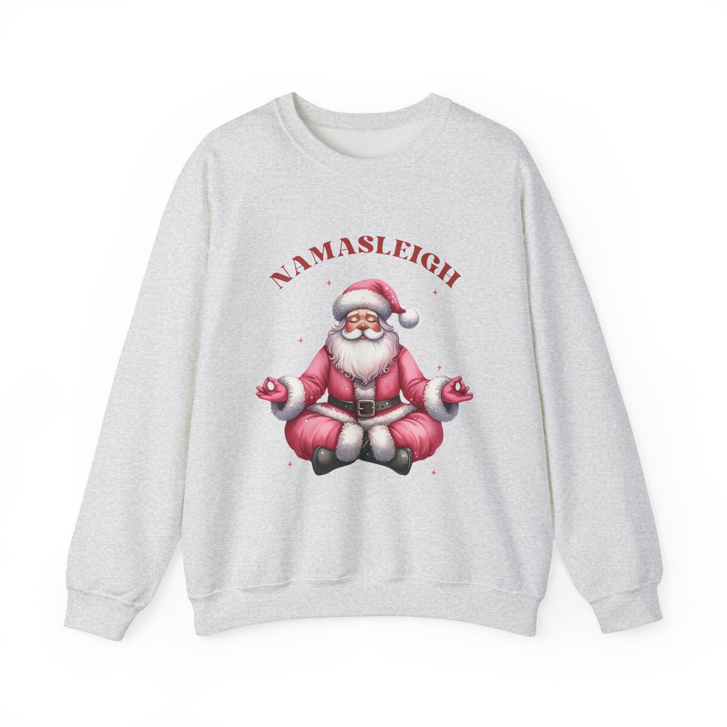 Santa Namasleigh Unisex Sweatshirt, Christmas Crewneck Jumper, Funny Holiday Santa Meditation Pullover, Festive Xmas Gift, Winter Apparel,