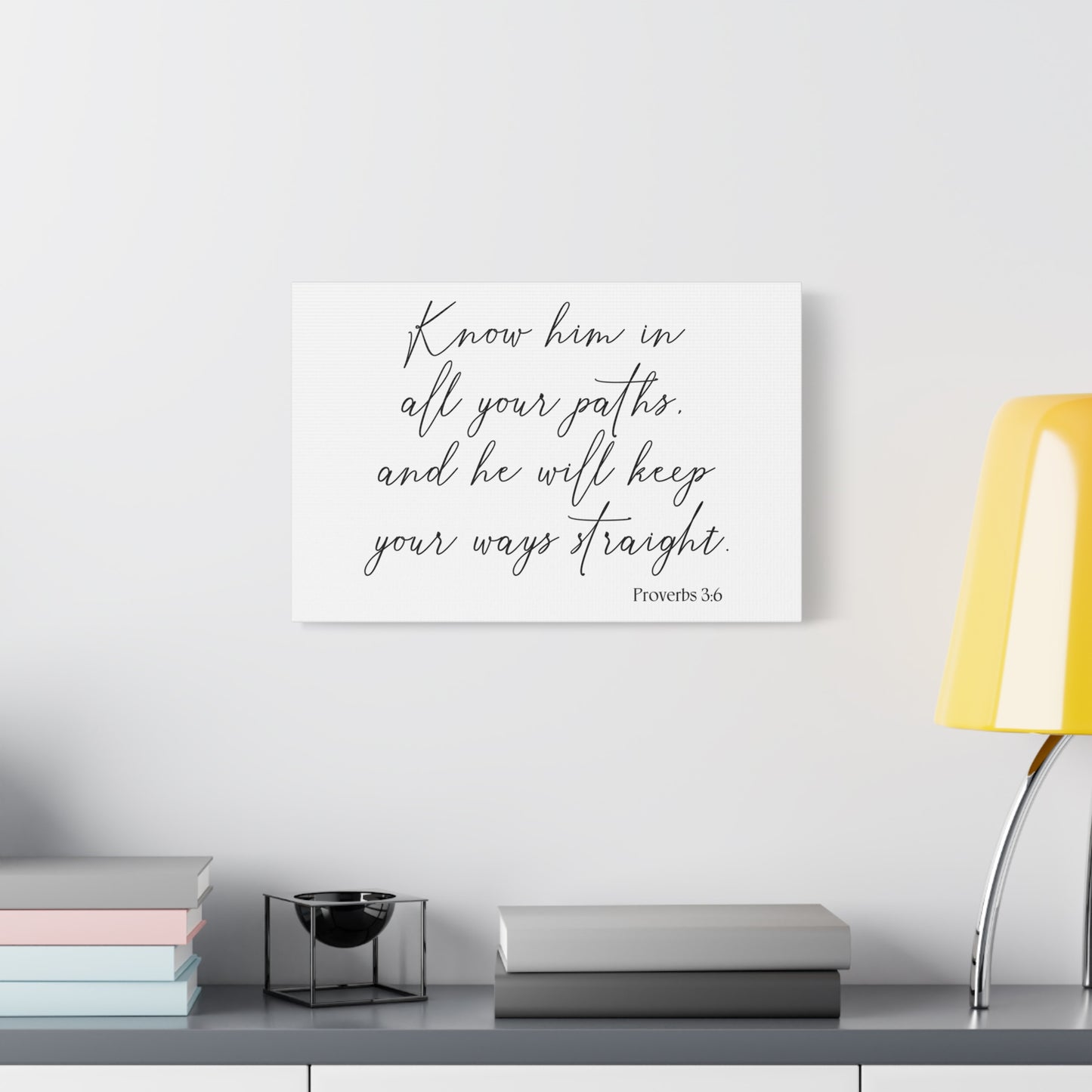 Art Print, Proverbs 3:6 Motivational Matte Canvas, Christian Scripture Wall Decor, Religious Gift, Inspirational Quote, Bible Verse Print,