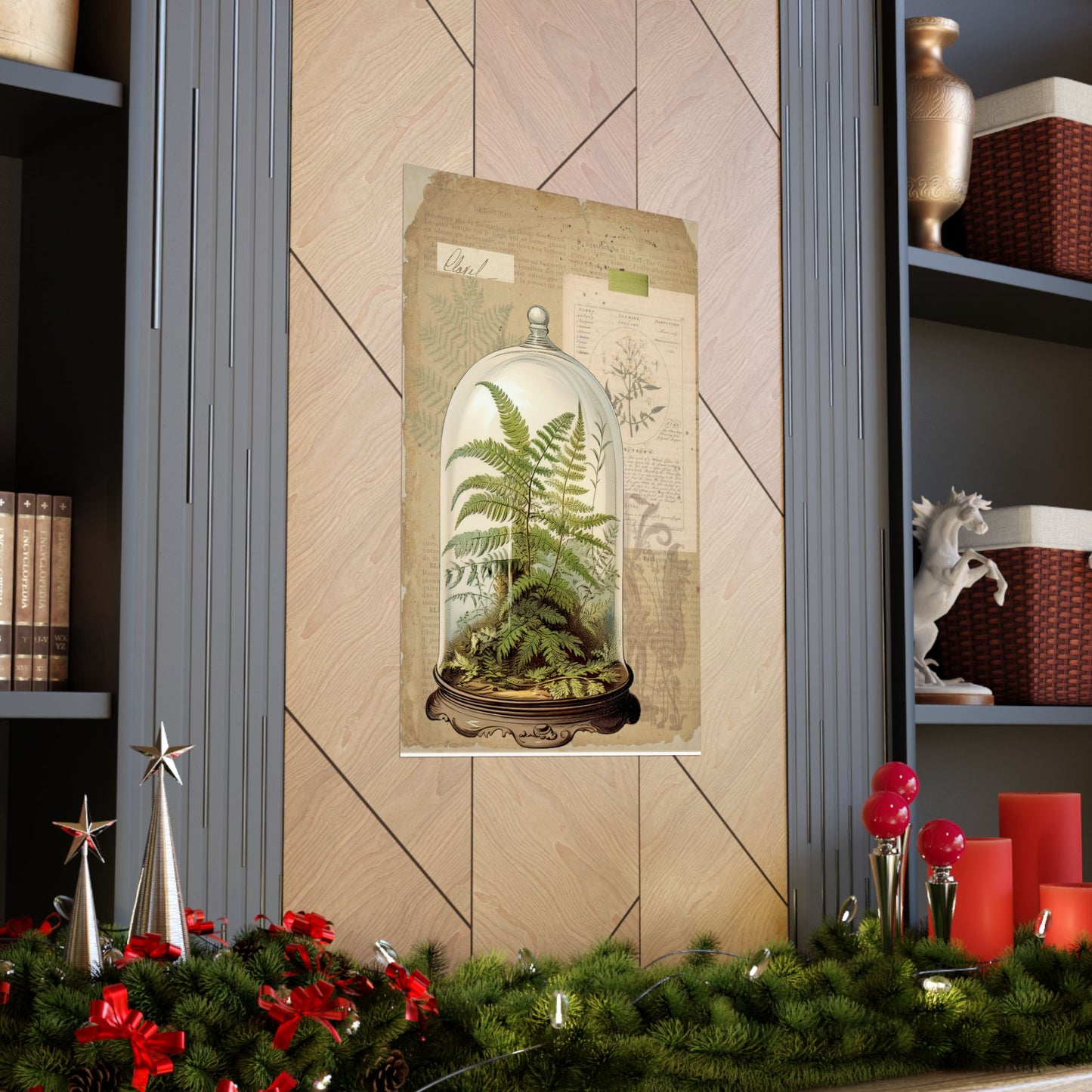 Vertical Fern Collage Poster