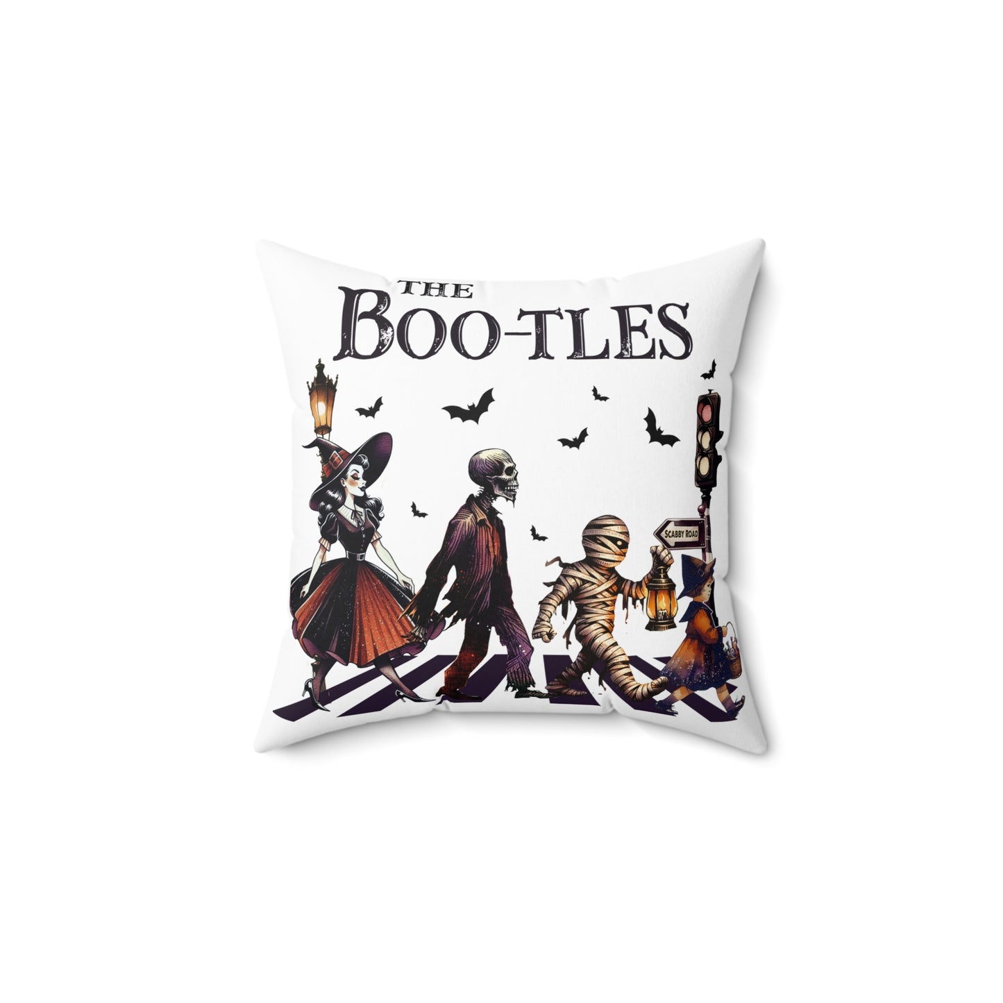 The BOO-tles Halloween Spun Polyester Square Pillow