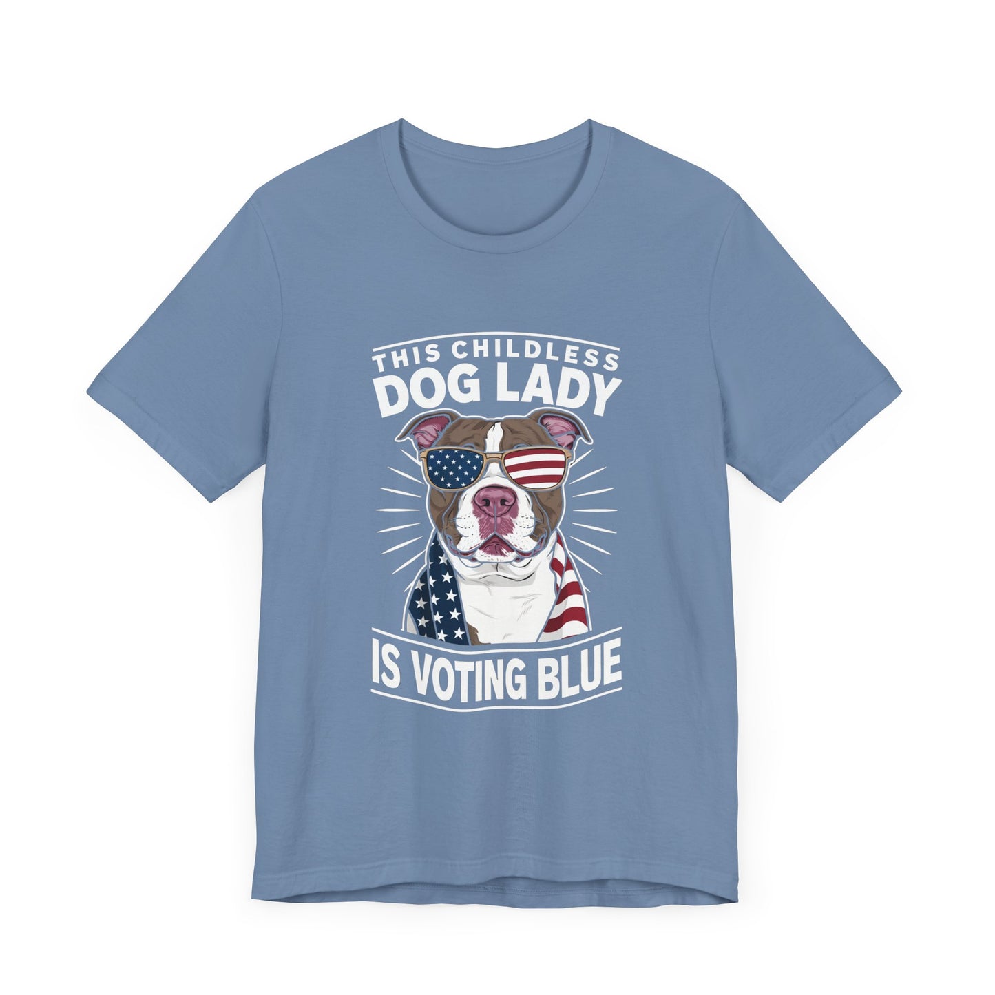 Dog Lady Voting Blue Jersey Short Sleeve Tee