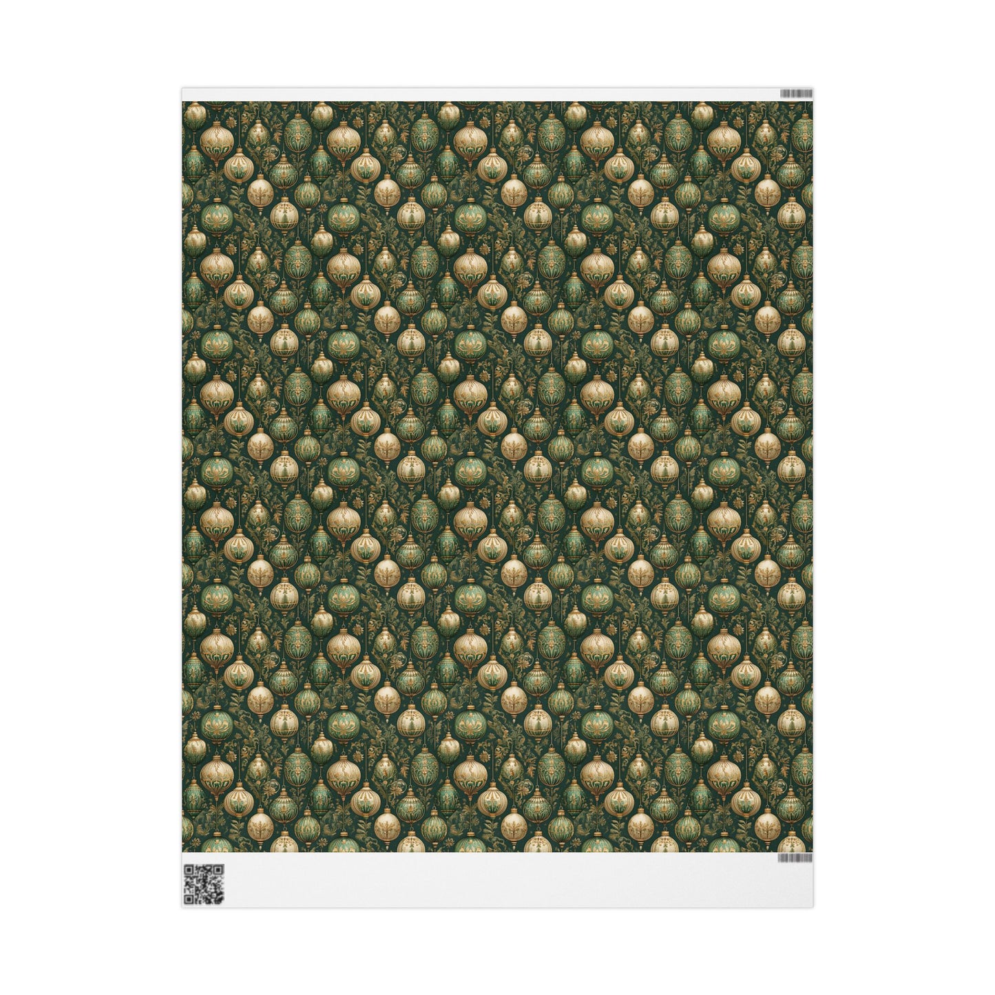 Wrapping Paper - Luxurious Green and Gold Antique Ornament