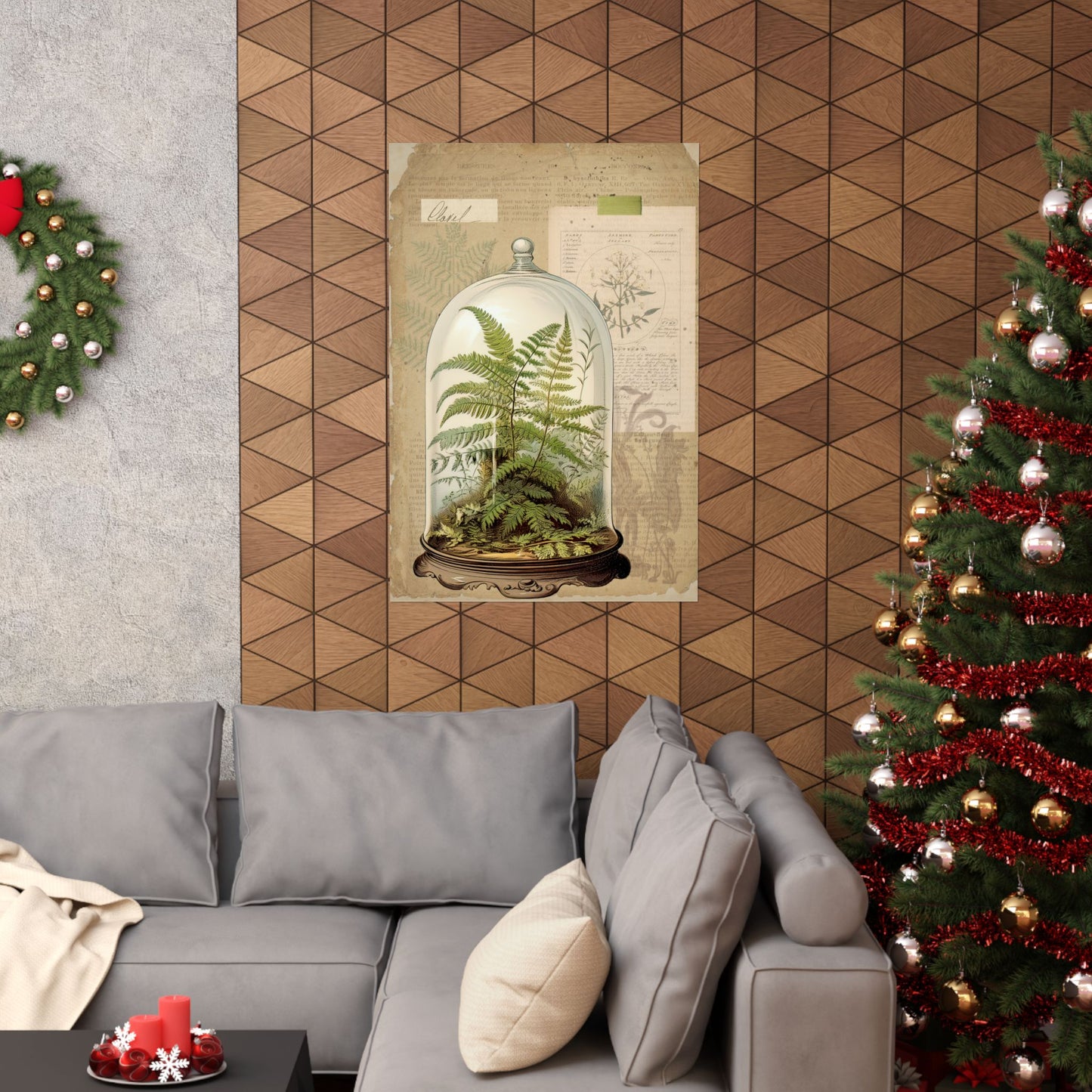 Vertical Fern Collage Poster