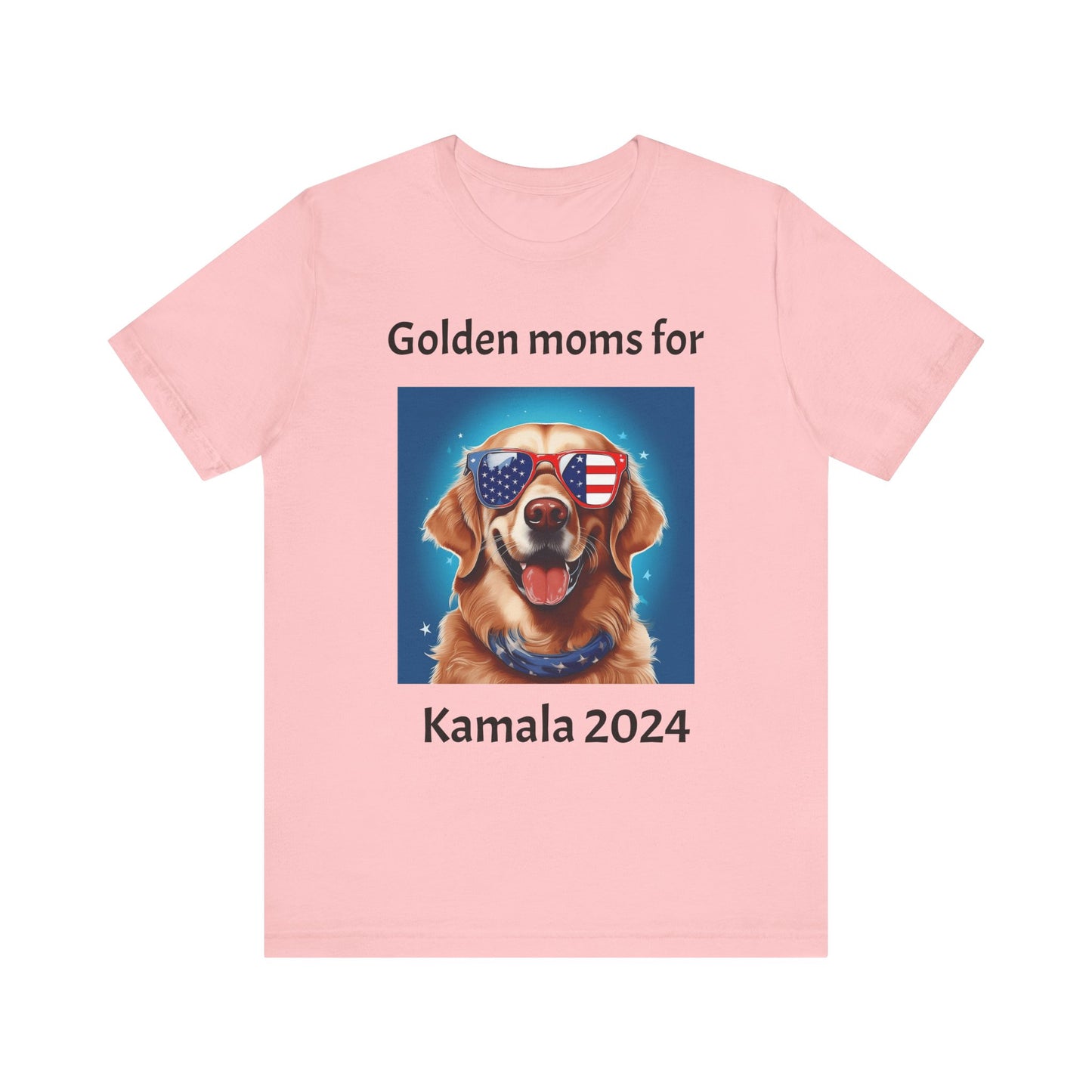 Golden Retriever Moms for Kamala Harris Unisex Tee, Dog Sunglasses Shirt, Political Animal Apparel, Patriotic Pet Lover Top, Campaign