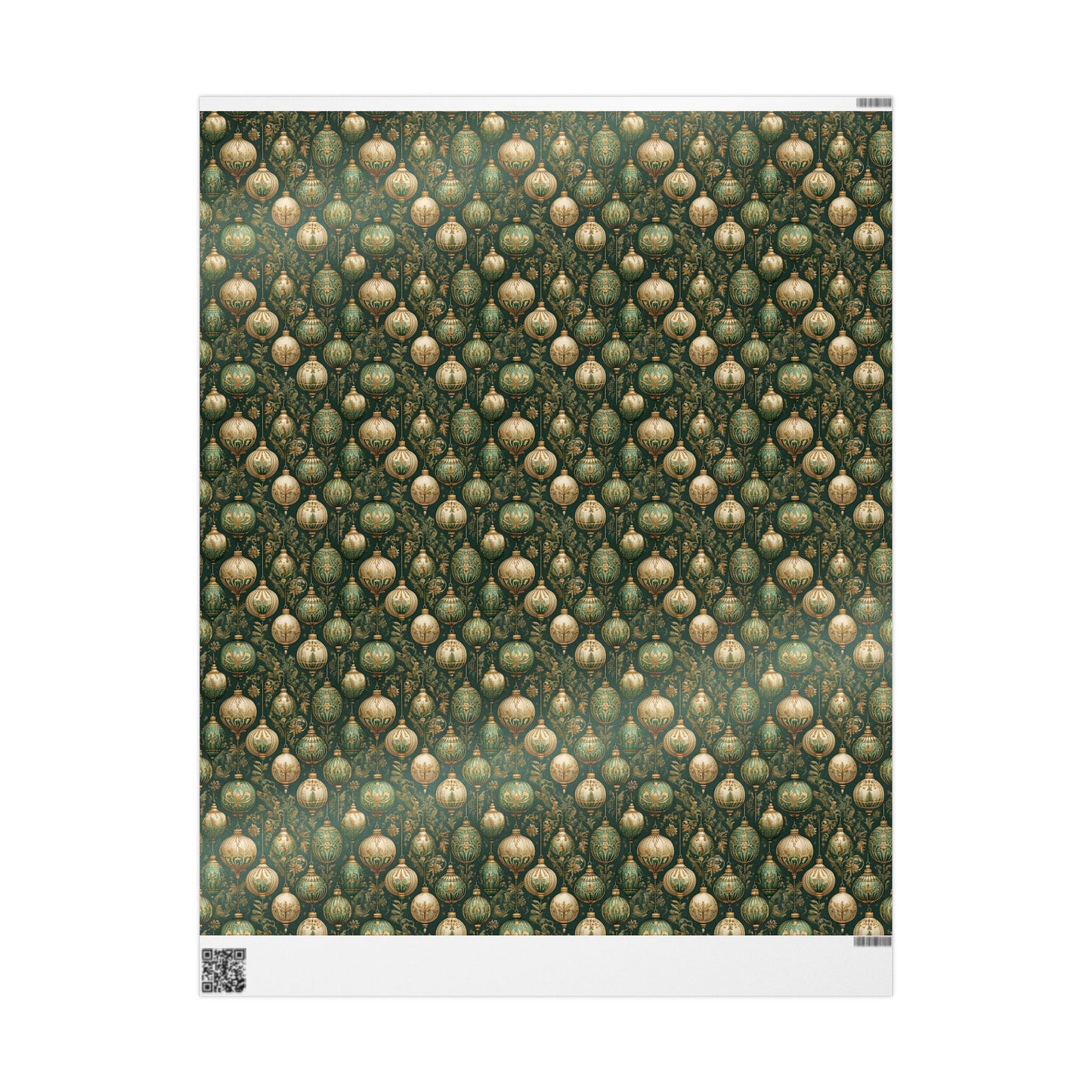 Wrapping Paper - Luxurious Green and Gold Antique Ornament