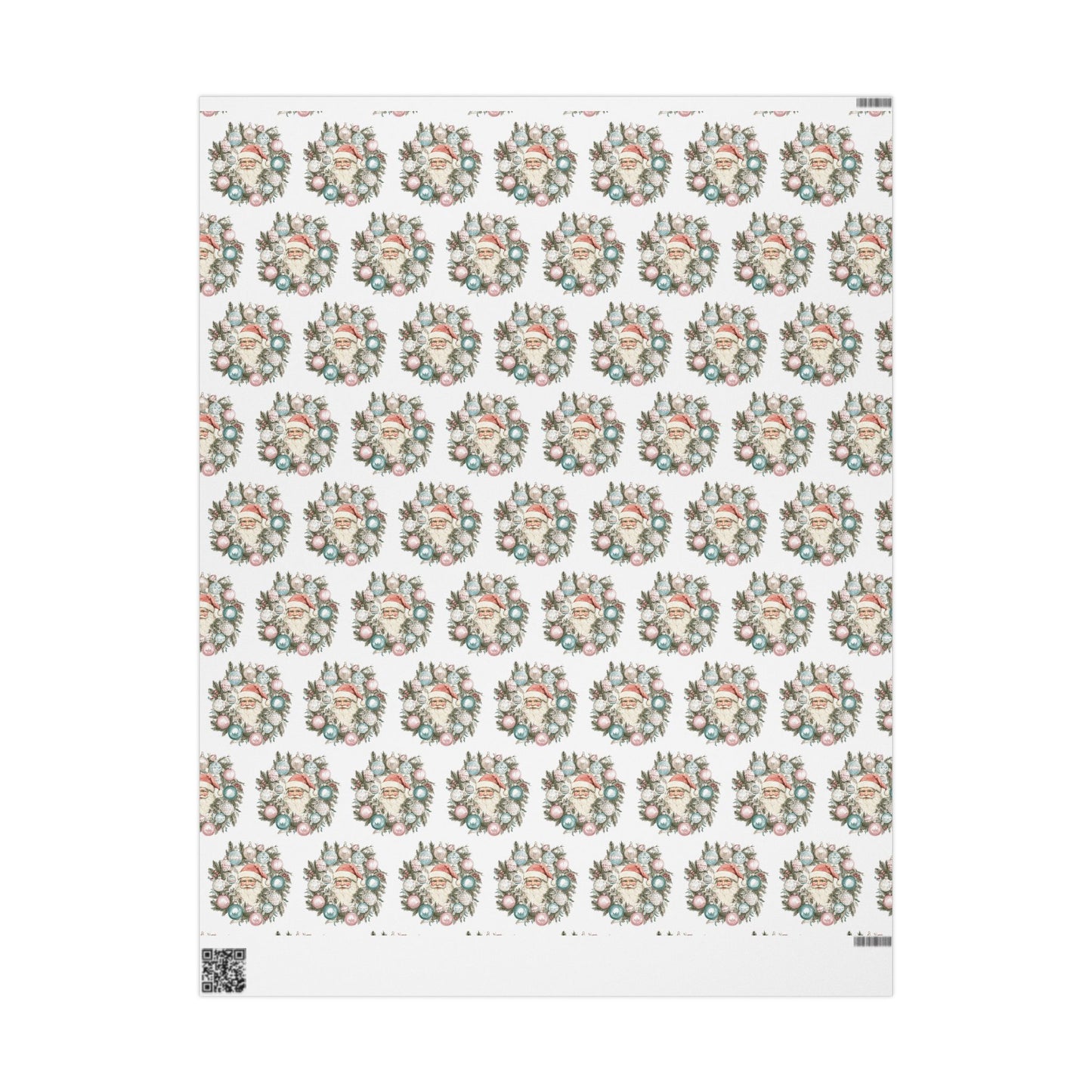 Santa in a Wreath Christmas Wrapping Paper