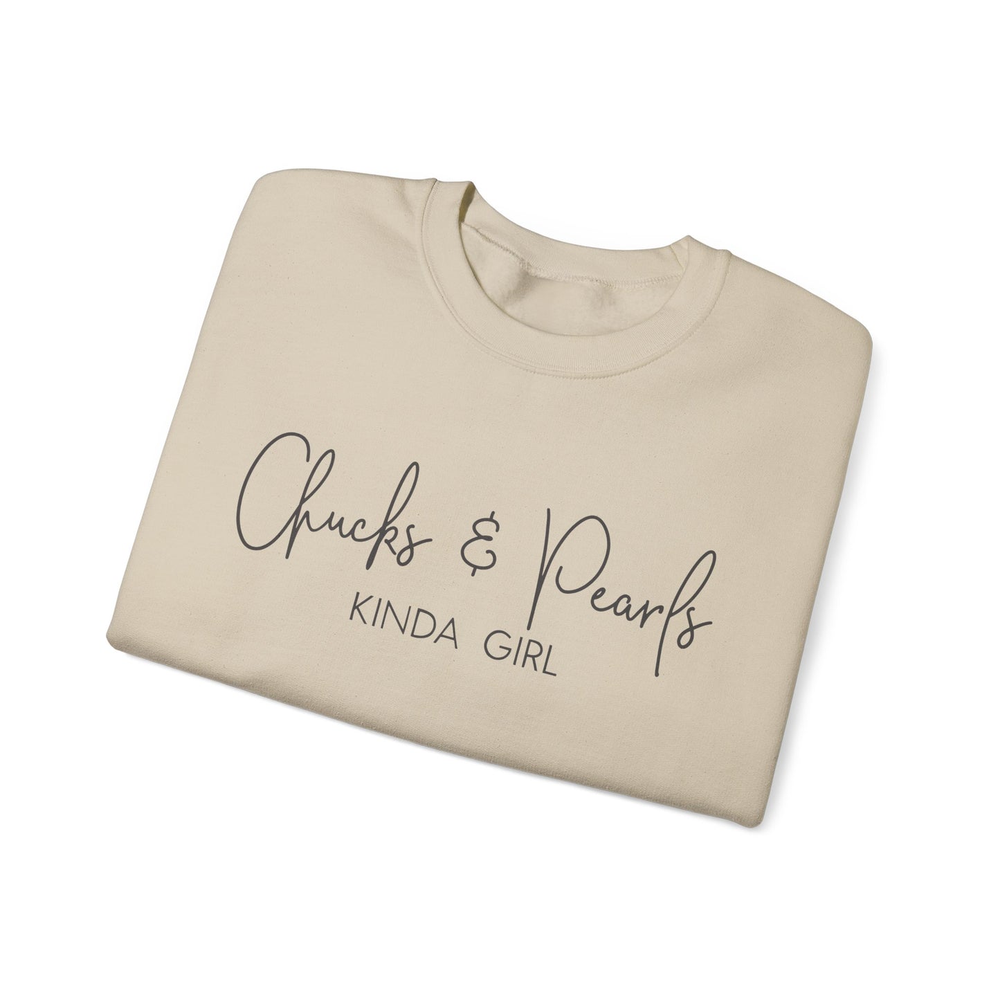 Chucks and Pearls Kind of Girl Unisex Heavy Blend™ Crewneck Sweatshirt