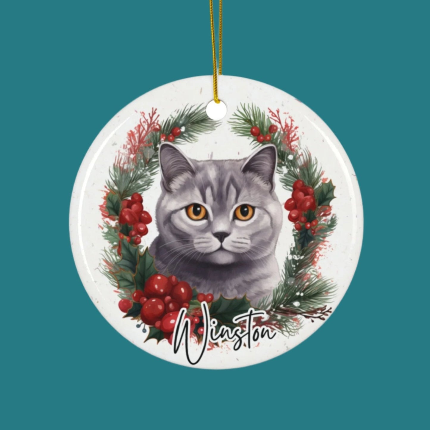 Ceramic Ornament - Personalized Cat Fur baby Christmas Ornament