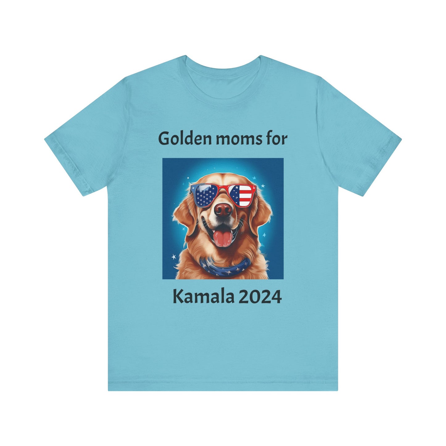 Golden Retriever Moms for Kamala Harris Unisex Tee, Dog Sunglasses Shirt, Political Animal Apparel, Patriotic Pet Lover Top, Campaign