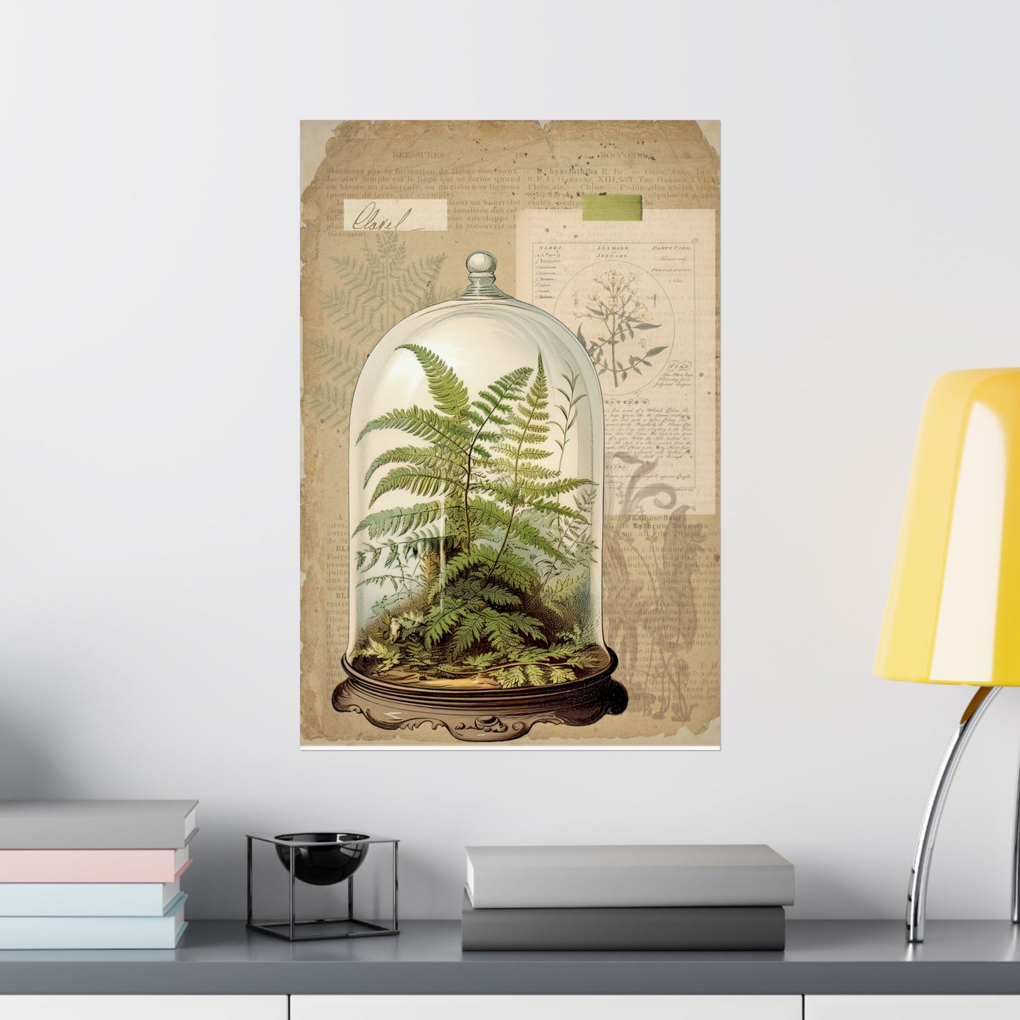 Vintage Fern Collage Matte Posters