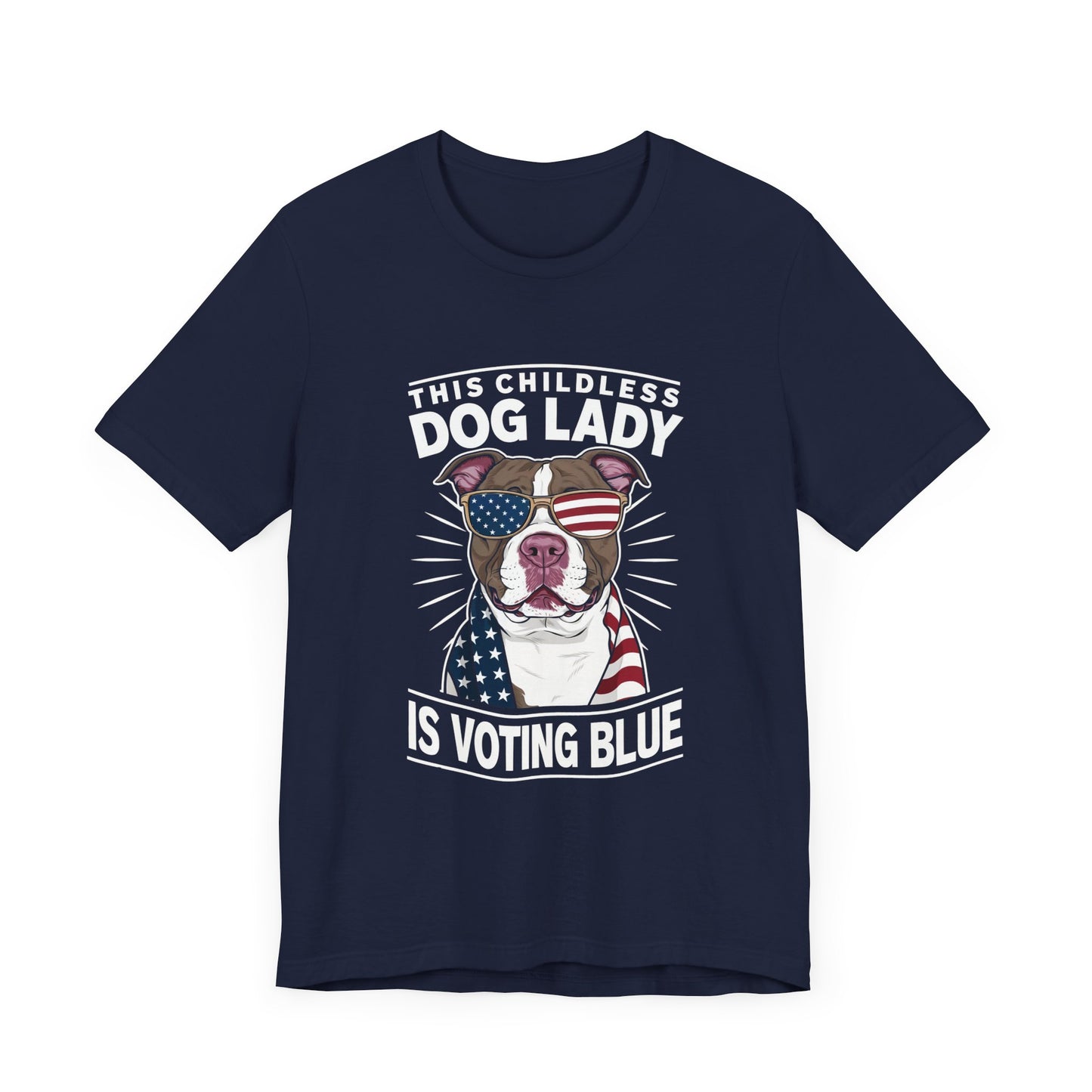 Dog Lady Voting Blue Jersey Short Sleeve Tee