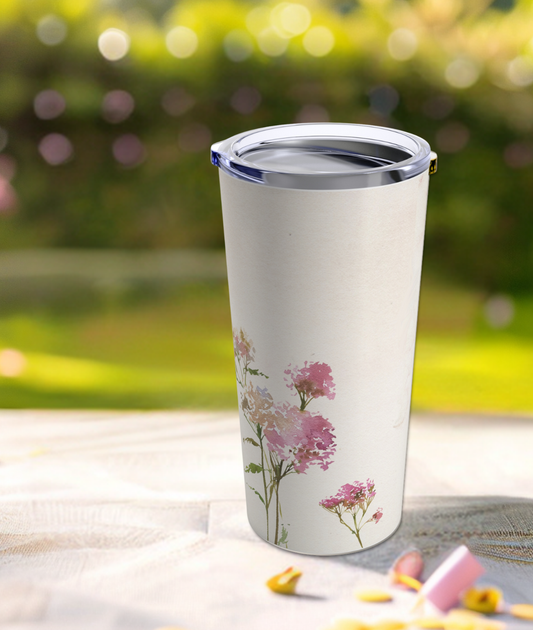 Pink WIld Flowers Tumbler 20oz