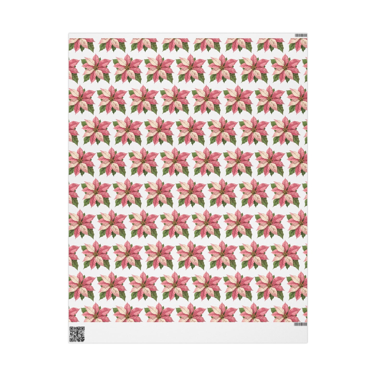 Pink Poinsettia Christmas Wrapping Paper