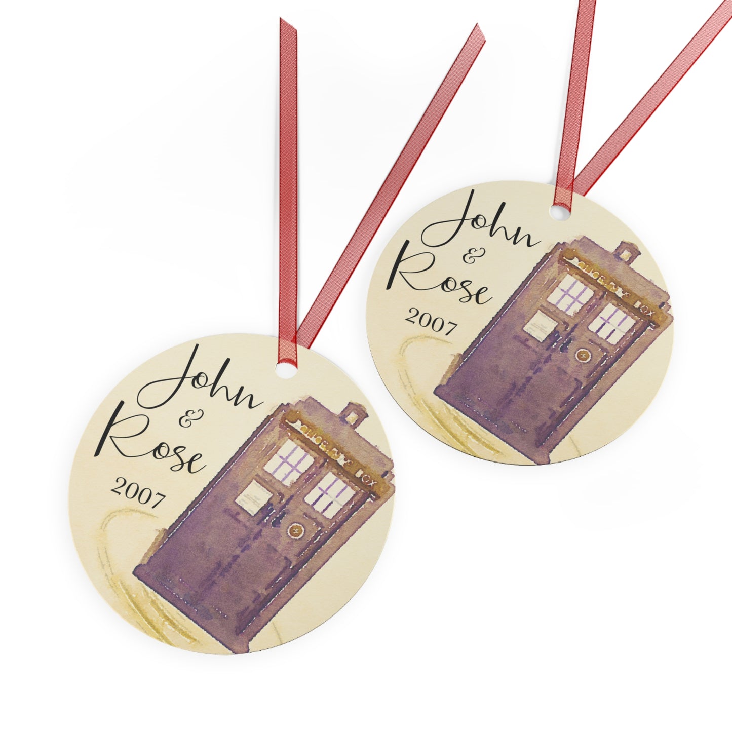 Doctor Who Tardis PERSONALIZED Metal Ornaments