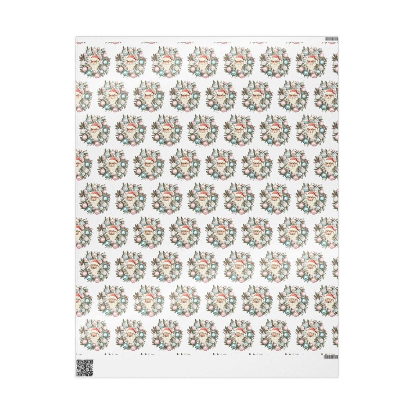 Santa in a Wreath Christmas Wrapping Paper