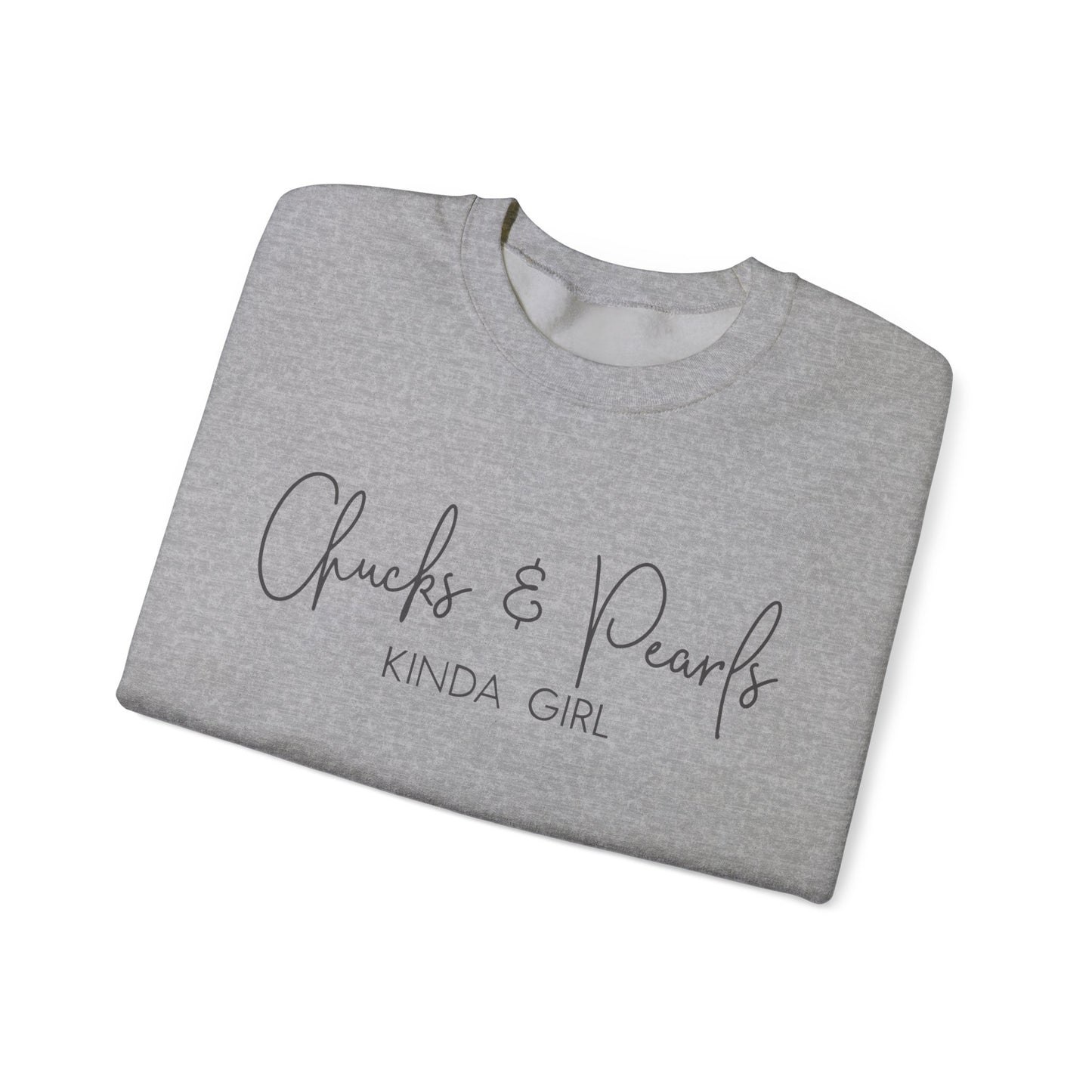 Chucks and Pearls Kind of Girl Unisex Heavy Blend™ Crewneck Sweatshirt