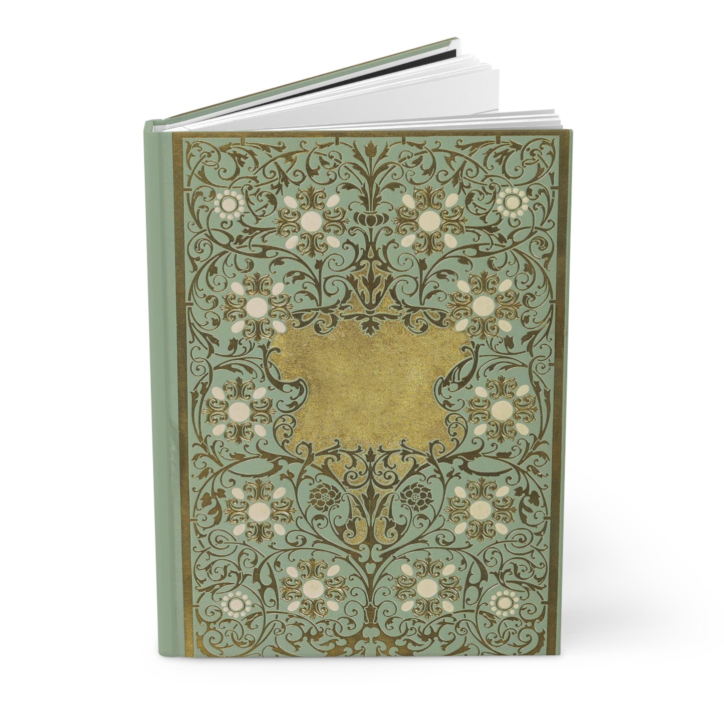 Green and gold Hardcover Journal Matte