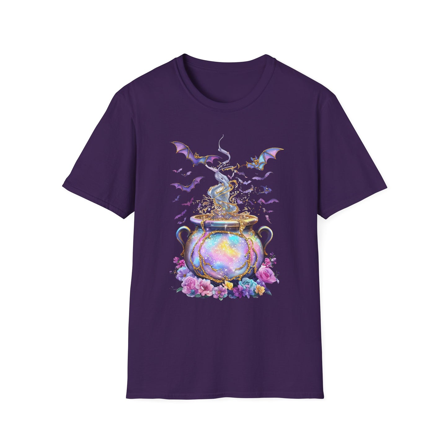 Halloween Cauldron T-Shirt - Unisex Softstyle Tee for Fall, Witchy Vibes, Spooky Season, Trick or Treat, Gift for Friends
