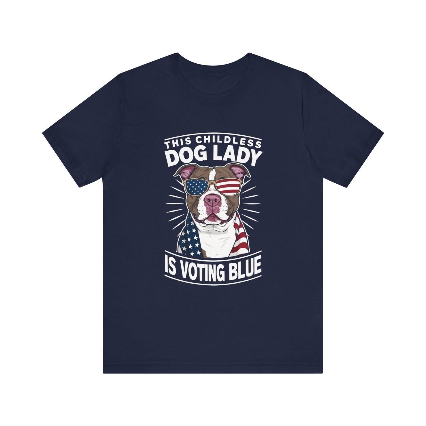 Dog Lady Voting Blue Jersey Short Sleeve Tee