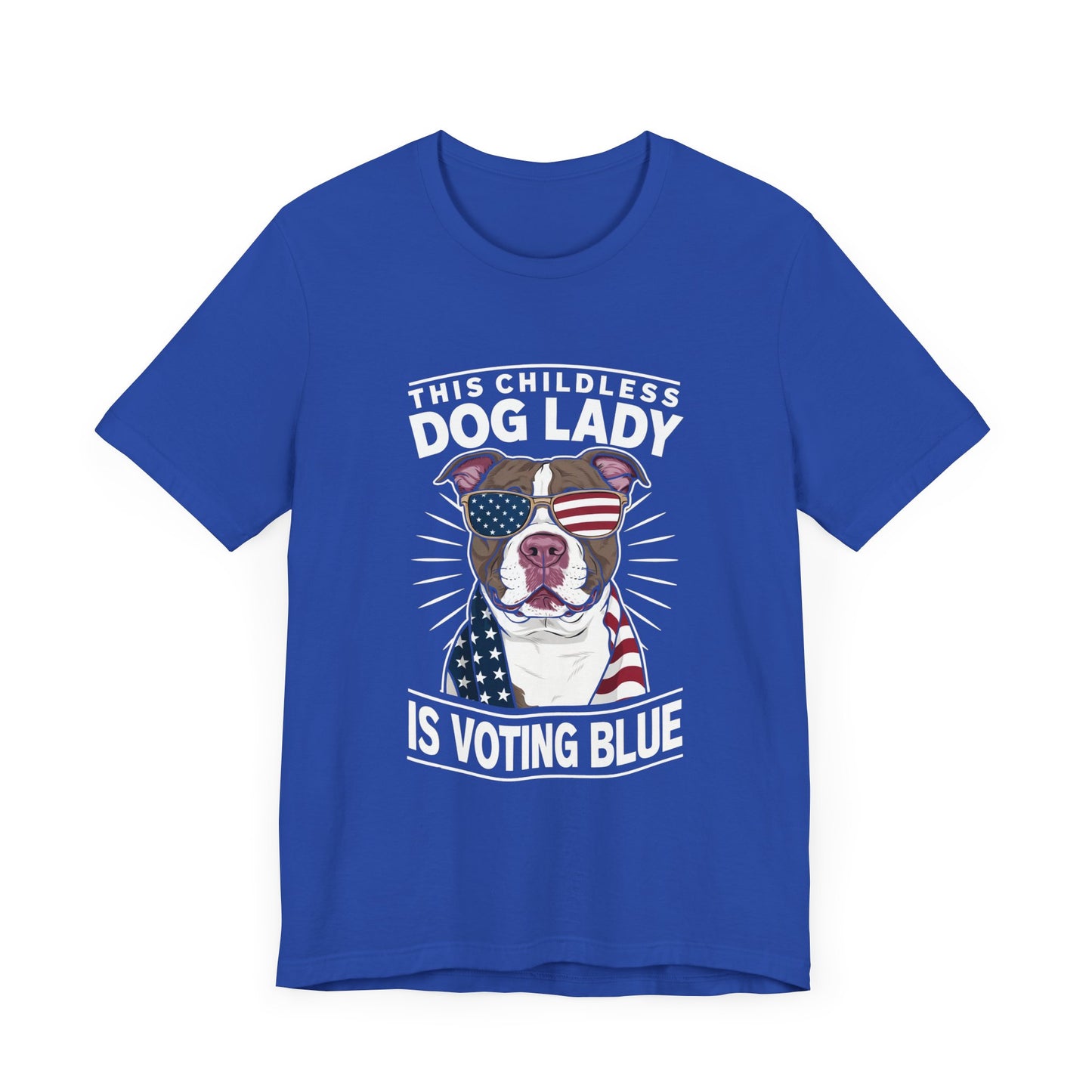 Dog Lady Voting Blue Jersey Short Sleeve Tee