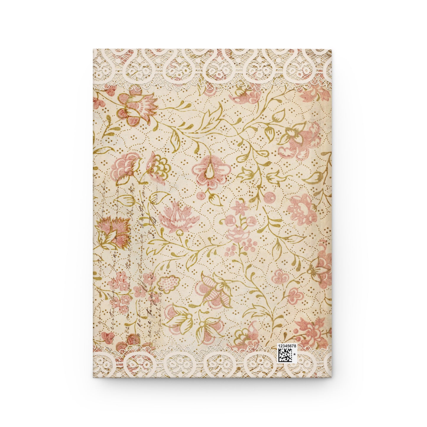 Pink lace and floral Hardcover Journal Matte