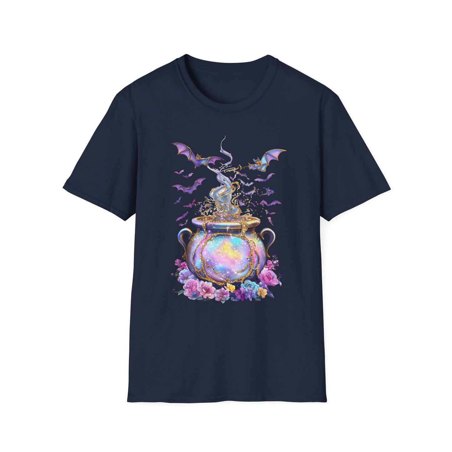 Halloween Cauldron T-Shirt - Unisex Softstyle Tee for Fall, Witchy Vibes, Spooky Season, Trick or Treat, Gift for Friends