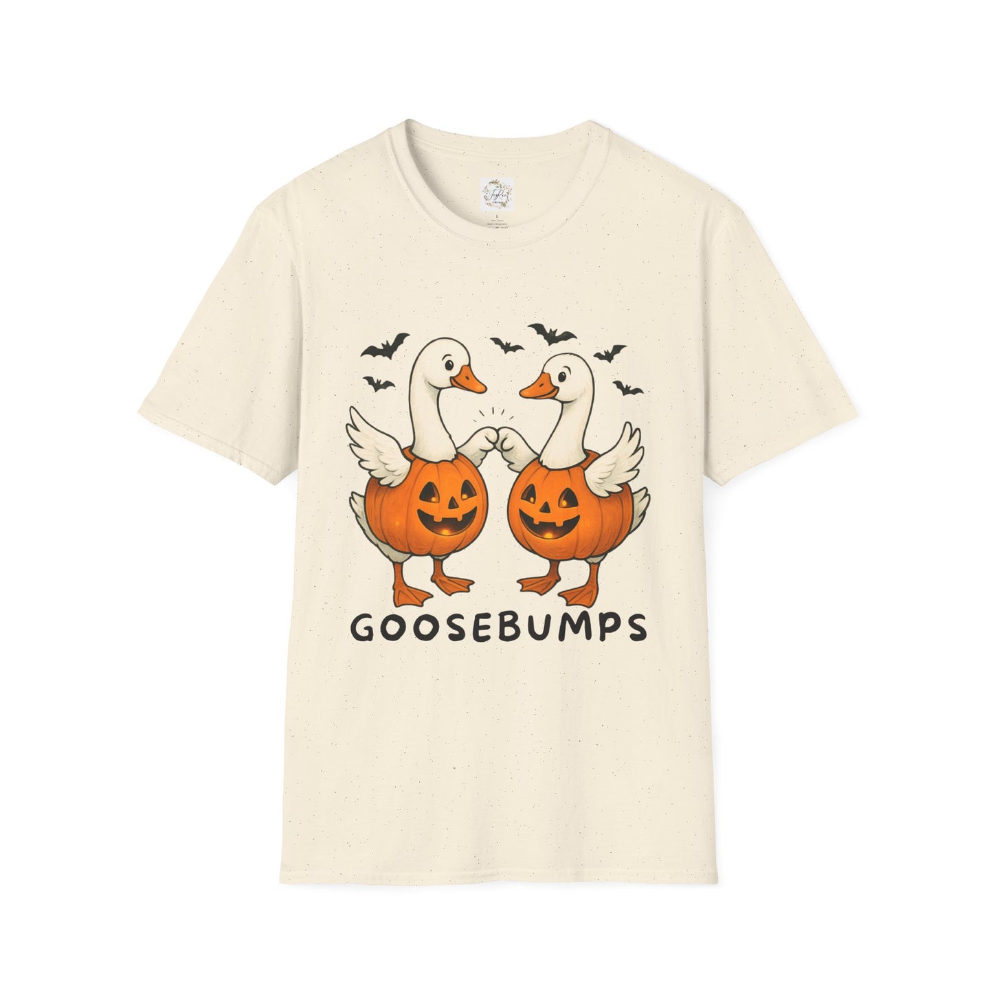 Goose Bumps Unisex T-Shirt - Two Geese Pumpkins Halloween Design