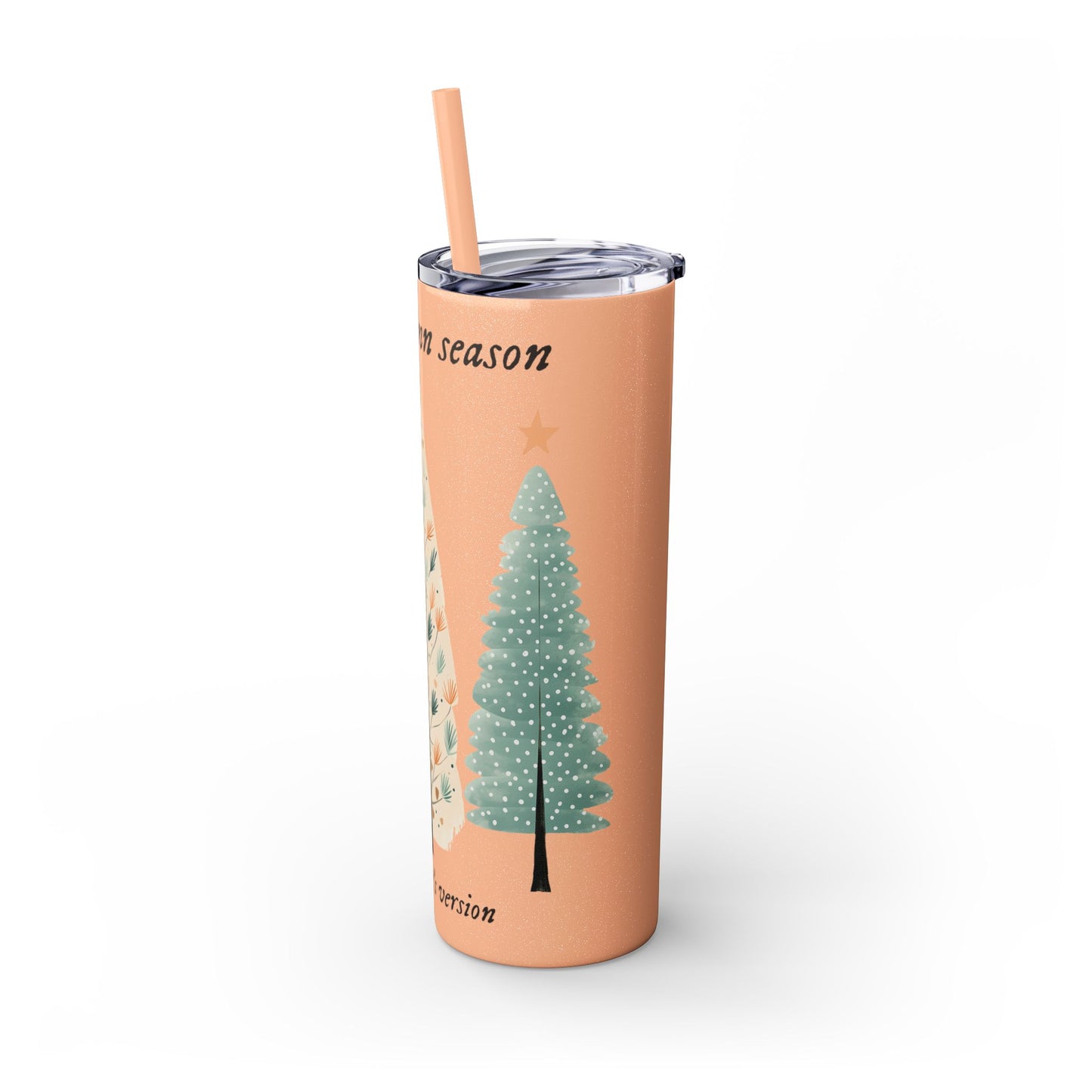 Tis the season PERSONALIZED Skinny Tumbler with Straw, 20oz